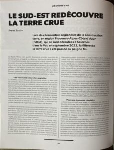 1ere page article terre crue PACA